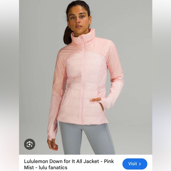NWT Lululemon Down for It All Jacket / Pink Mist